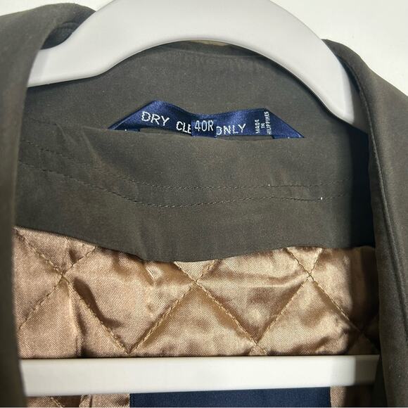 Lauren Ralph Lauren Trench Coat Jacket Wool Lined Removable Button Up Belted 40R - Picture 5 of 9